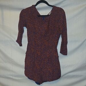 Orange and Blue Patterned Romper